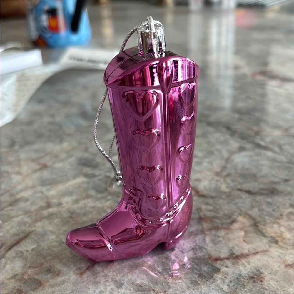 Pink Cowboy Boot Ornament
